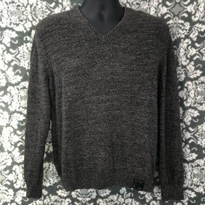 Express V-Neck Marled 100% Cotton Sweater